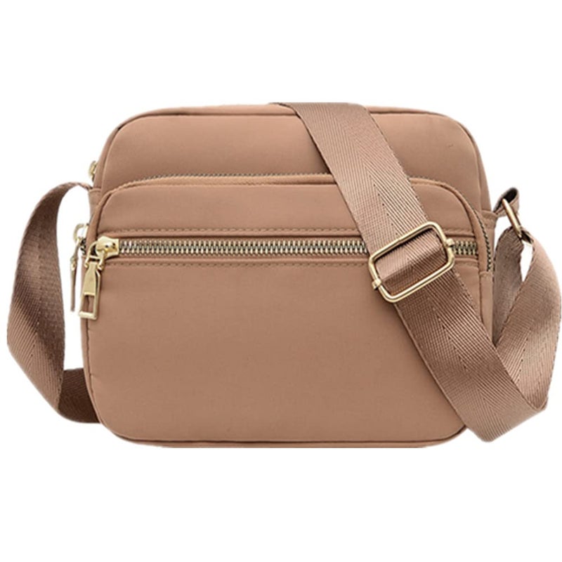 DIHKLCIO Nylon Crossbody Bags for Women Purses and Handbags Women's Casual Messenger Bags Waterproof Black Crossbody Purse (khaki) - Image 1